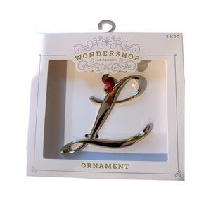 TARGET WONDERSHOP INITIAL LETTER L SILVER METAL ORNAMENT Christmas